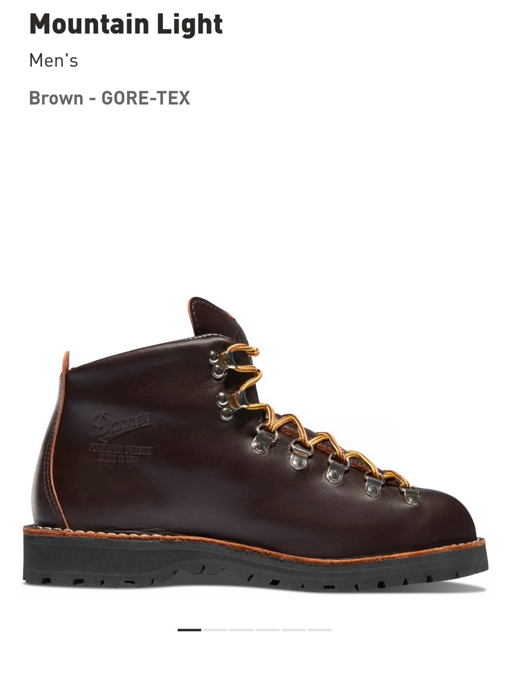Danner Mountain Light Men's Brown GORE-TEX Boot